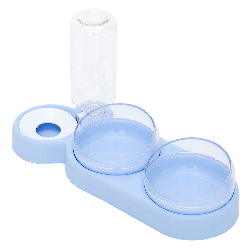 Blue contact lens case with two compartments on a white background
