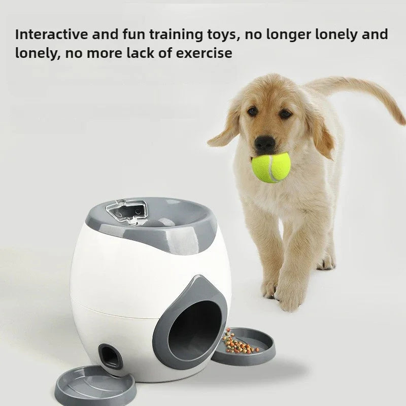 Pet Automatic Tennis Ball Launcher,Obedience Training Tool,Dog Depression Solution, Interactive Dog Toy Snack Reward Machine