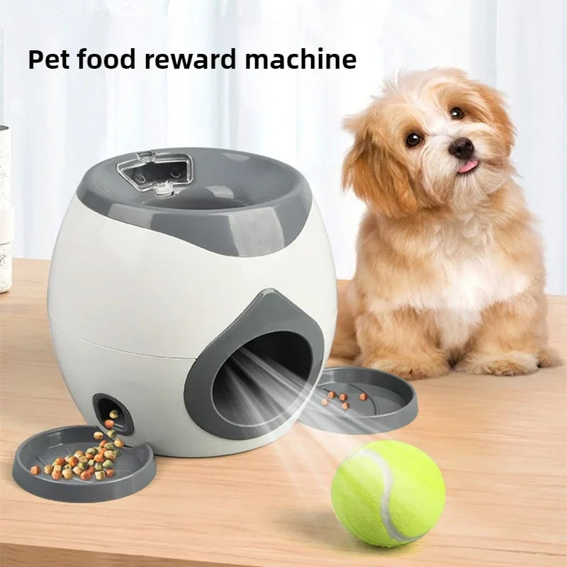 Pet Automatic Tennis Ball Launcher,Obedience Training Tool,Dog Depression Solution, Interactive Dog Toy Snack Reward Machine