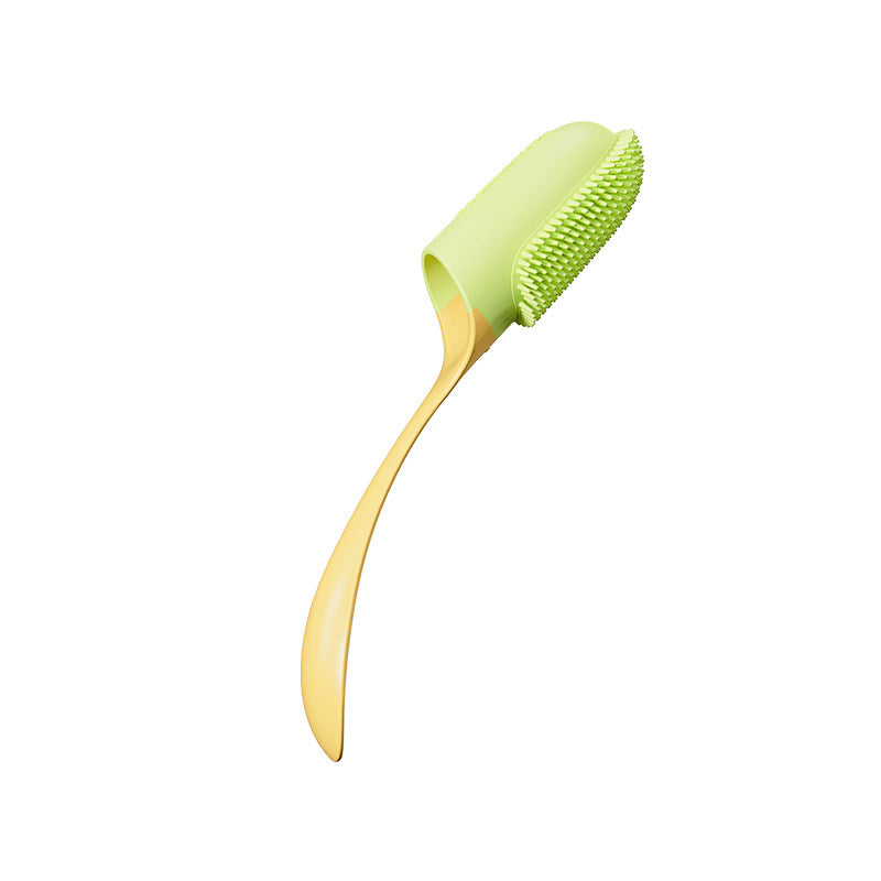 Green and gold brush on a white background