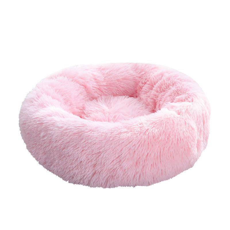 Donut-Shaped Plush Bed for Pets
