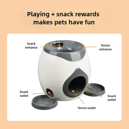 Pet Automatic Tennis Ball Launcher,Obedience Training Tool,Dog Depression Solution, Interactive Dog Toy Snack Reward Machine