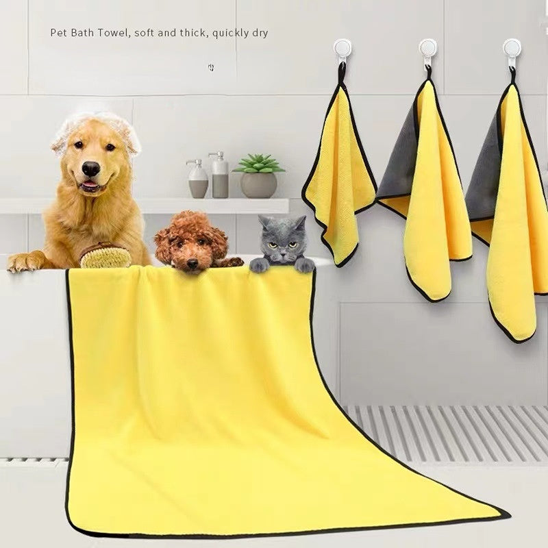 Soft Grey and Yellow Pet Towels