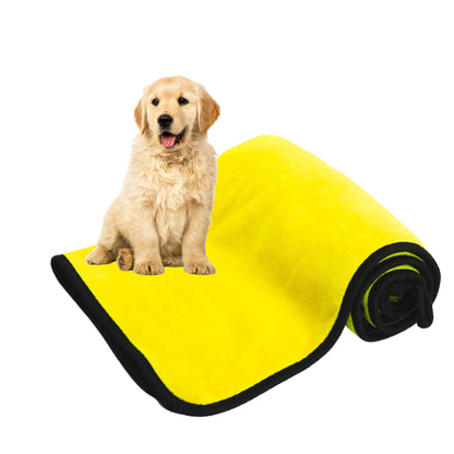 Soft Grey and Yellow Pet Towels