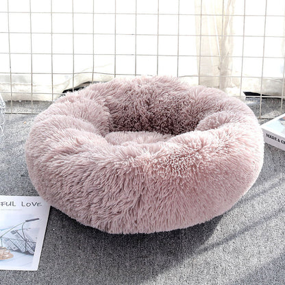 Donut-Shaped Plush Bed for Pets