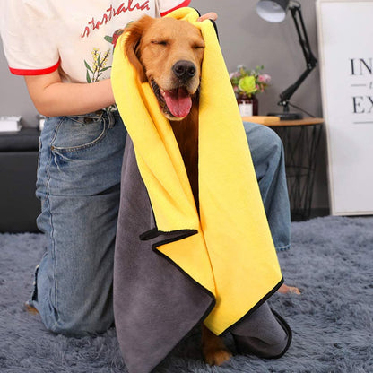 Soft Grey and Yellow Pet Towels